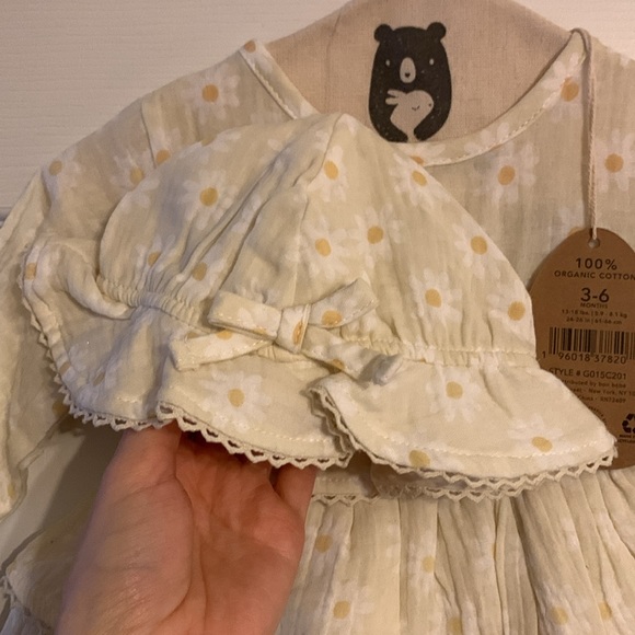 Rabbit + Bear Onesie/dress with Hat - Picture 3 of 6